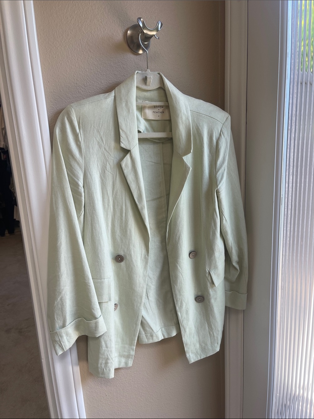 Mint Double-Breasted Blazer